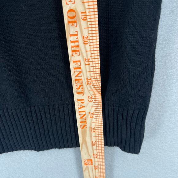 Amicale Sweater Mens Medium Black Pullover 1/2 Placket Stand Collar Jumper Wool - Picture 8 of 11